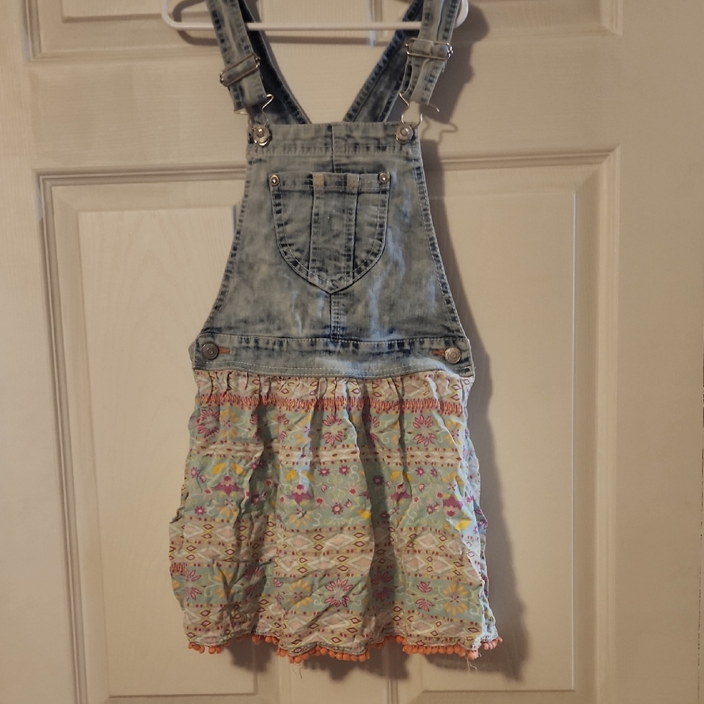 Jordache Kids Denim and Floral Overalls